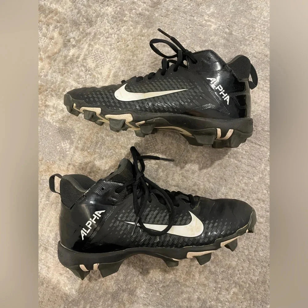 Nike Alpha Kids Black White Cleats